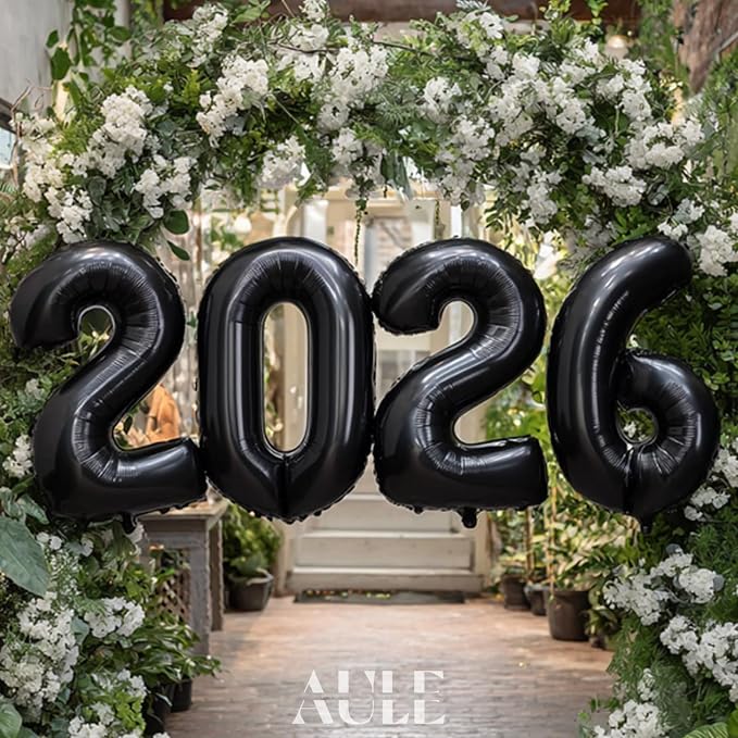 AULE 40 Inch Black Number Balloon 24 Foil 0-9 Birthday Big Numbers | Birthday - Image 5