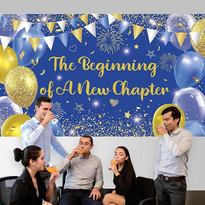 Blue Gold The Beginning of A New Chapter Backdrop Banner Photography Background - Image 5
