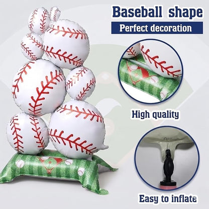 Giant 43-Inch Self-Standing Baseball Foil Balloons 2-Pack, Reusable 3D Mylar - Image 6