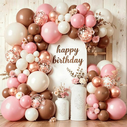 Dusty Pink Balloon Arch Kit, Rose Gold, Sand White by Unknown
