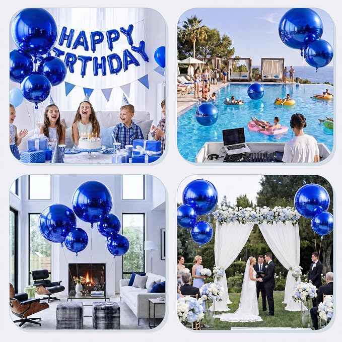 6 Pcs Giant Metallic Party Balloons, Birthday Wedding Bridal Baby Shower Party - Image 6