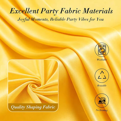 20 ft x 10 ft Wrinkle Free Yellow Backdrop Curtain - Image 5