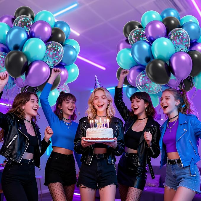 60pcs Blue and Purple Balloons 12inch - Image 5