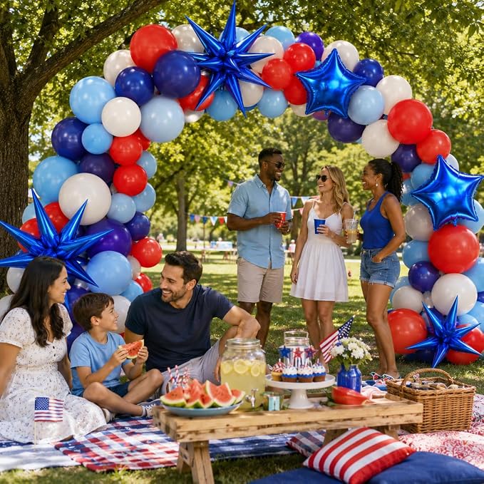 Red White Blue Balloons 4th of July Balloon Star Foil Balloon Navy Royal Dusty - Image 4