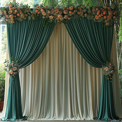 20x10ft Wrinkle Free Hunter Green Backdrop Curtain - Image 9