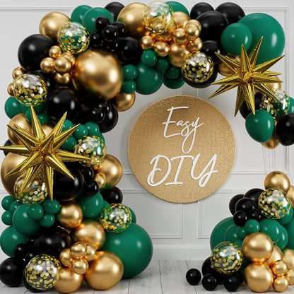 ALL-IN-1 Emerald Green Black Gold Balloons Arch Kit - Image 4