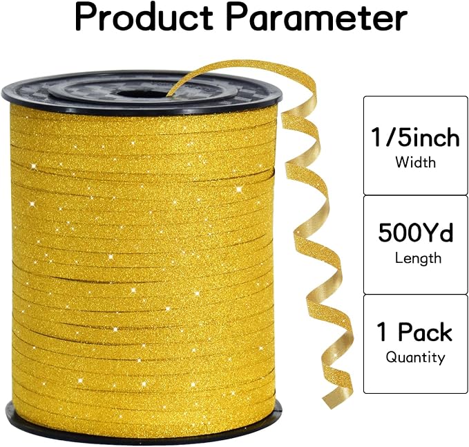 BEISHIDA Gold Glitter Ribbon - Image 2
