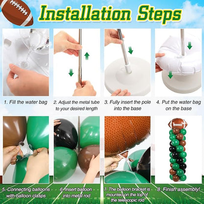 Yalikop 2 Sets Football Party Balloon Column Stand Kit - Image 4