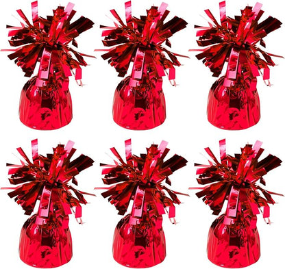 6 Pack Red Balloon Weights Metallic Holder Anchors Balloon Holder Weights by Unknown