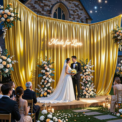 30x10ft Dark Gold Glitter Backdrop Curtain - Image 2