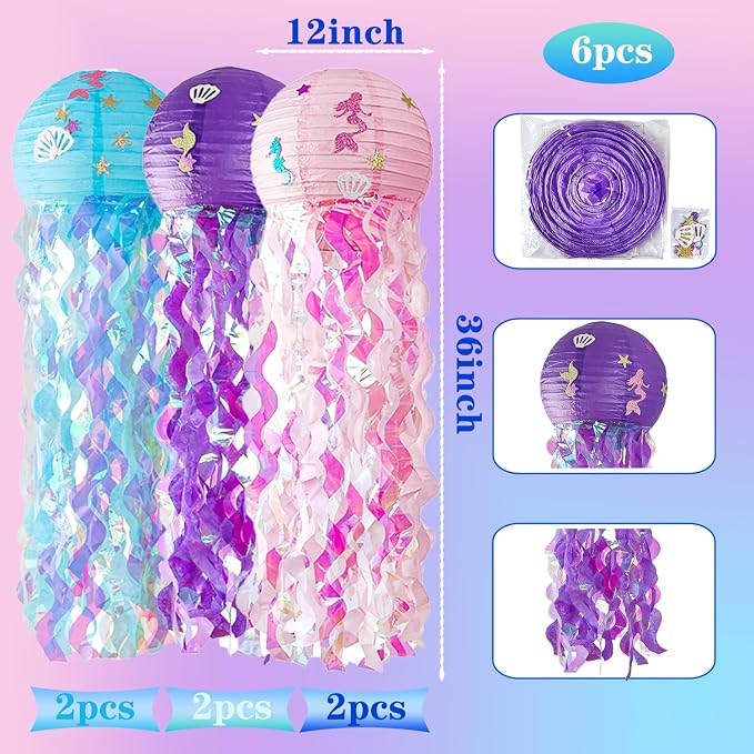 OBXT 12" Colorful Jellyfish Lanterns - Image 2