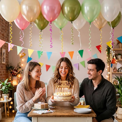 TONIFUL Cream Green Pink Curling Ribbon Balloon String Gift Wrapping | 600 - Image 4