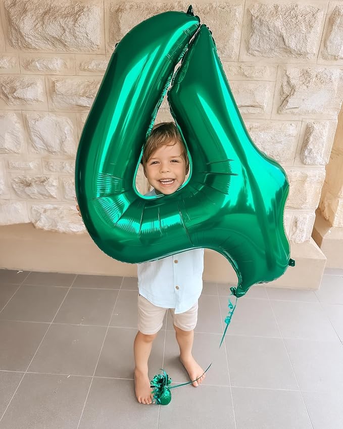 Green Number 4 Balloon 40 Inch, 4th Birthday Party Decorations Men Women | Foil - Image 9