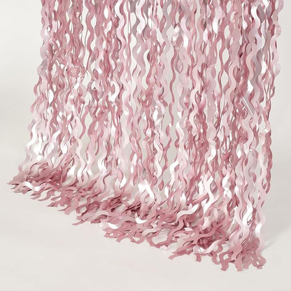 4 Pack 3.3x6.6ft Pink Tinsel Curtain Party Backdrop - Image 7