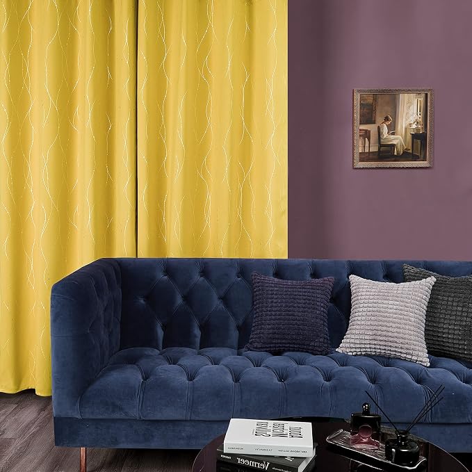 Deconovo Living Room Curtains 63 Inches Long, Thermal Insulated, Room Darkening - Image 3