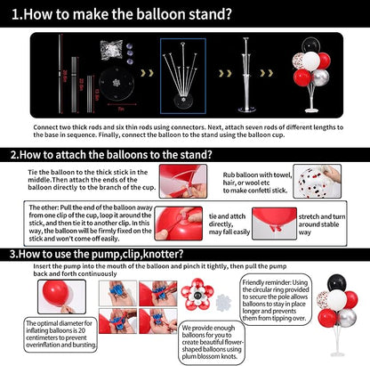 4 Sets Red Black Balloons Stand - Image 5