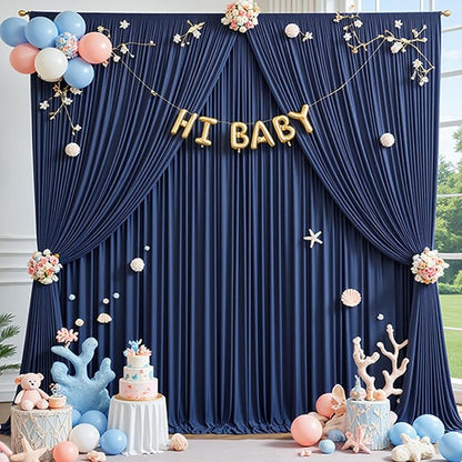 10×14ft Wrinkle Free Navy Blue Backdrop Curtain - Image 6