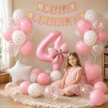 4th Pink Bow Birthday Decorations - Image 8