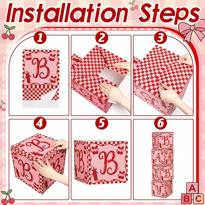 Kathfly 4 Pcs She's Ready to Pop Baby Shower Boxes Supplies Party Decorations - Image 4