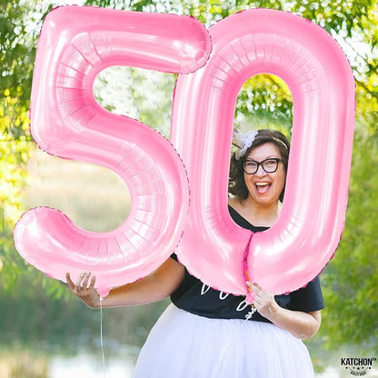 KatchOn Light Pink 0 Balloon 40 Inch | Pink Balloons, Zero Balloon, Light Pink - Image 3