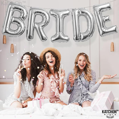 KatchOn Silver Bride Balloons 40 Inch, Bachelorette Party Decorations | Silver - Image 8