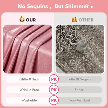 20x10ft Shimmer Rose Gold Sequin Backdrop Curtain - Image 4