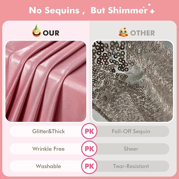 10x10ft Rose Gold Sequin Backdrop Curtain - Image 4