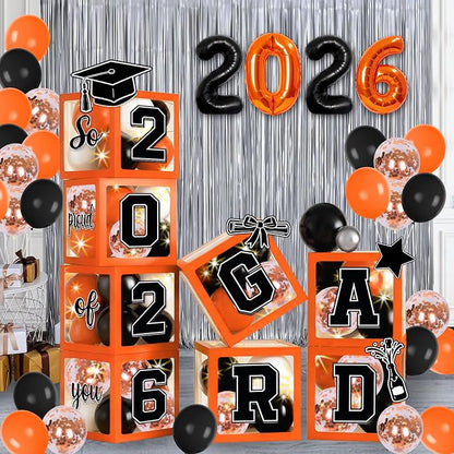 2026 Graduation Balloon Boxes Decorations – Clear Balloon Box Stack - Image 3