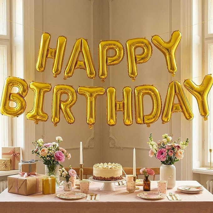 Gold Letter E Balloons, 40 Inch Large Foil Letter Balloons, Custom Phrase - Image 3
