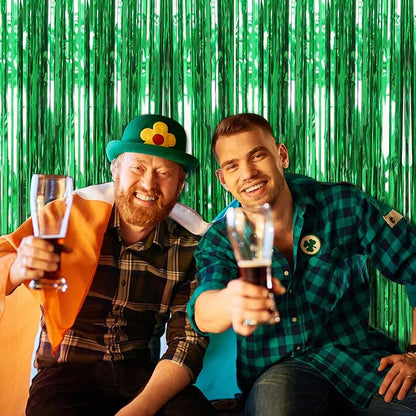 20 Pack Green Streamers Backdrop Jungle Party Decorations Foil Fringe Backdrop - Image 3