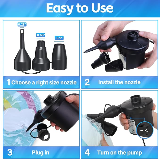 Electric Air Pump for Inflatables Air Mattress Pump AC 130W | Electric Pump - Image 7