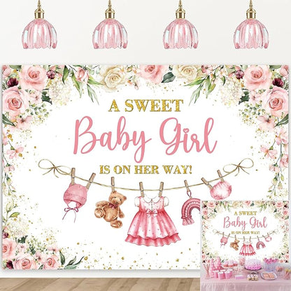 Cute Clothes Baby Shower Backdrop by Unknown