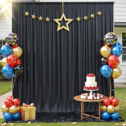 60ftx12ft Wrinkle Free Black Backdrop Curtain - Image 2