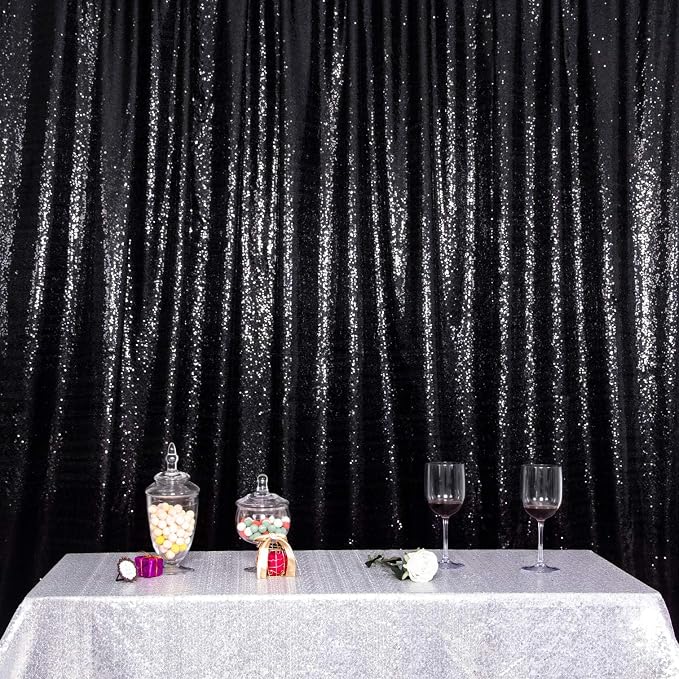 Black Sequin Backdrop Curtains - Image 6