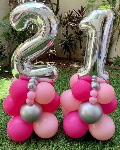 40 Inch Silver 28 Balloons Giant Number 28 Balloons Silver 28 Birthday Balloons - Image 7