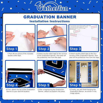2026 Graduation Decorations, Congrats Grad Banner Backdrop - Image 3
