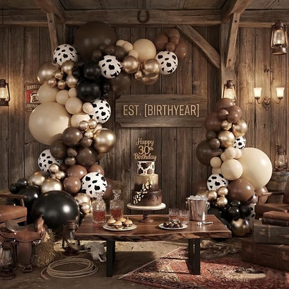 Western Cowboy Brown Balloon Arch Kit, Cowgirl Party Decoration | Neutral Gold - Image 3