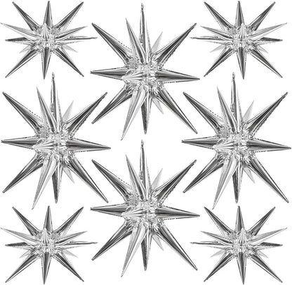 TONIFUL 8 Pcs Explosion Star Balloons Silver Foil Balloon Party Decorations | 2 by TONIFUL