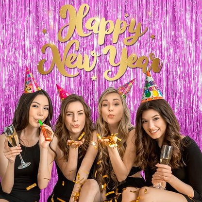 10 Pack Foil Curtain Backdrop Metallic Tinsel Foil Fringe Curtains Photo Booth - Image 5