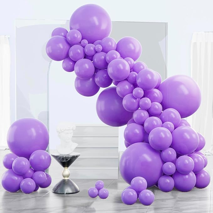 PartyWoo Purple Balloons 140pcs Different Sizes of 18 12 10 5 Inch | Balloons by PartyWoo