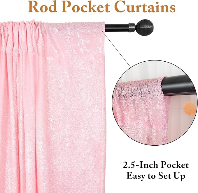 ShinyBeauty Pink Sequin Backdrop 7x7FT - Image 3
