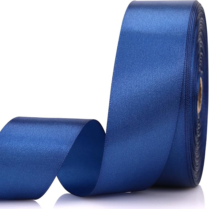 1-1/2 Inch 60 Yards Deep Blue Solid Satin Ribbon by Unknown