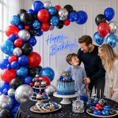 Paready Red Black Blue Balloons Set - Image 4