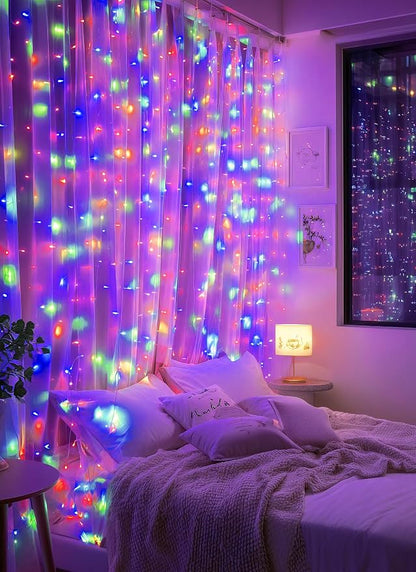 Brightown 300 LED Fairy Curtain Lights, 9.8ft x 9.8ft String Lights | - Image 4