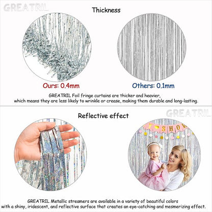 Silver Foil Fringe Tinsel Backdrop - Image 4