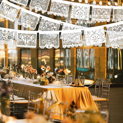 White Papel Picado Banner - Image 6