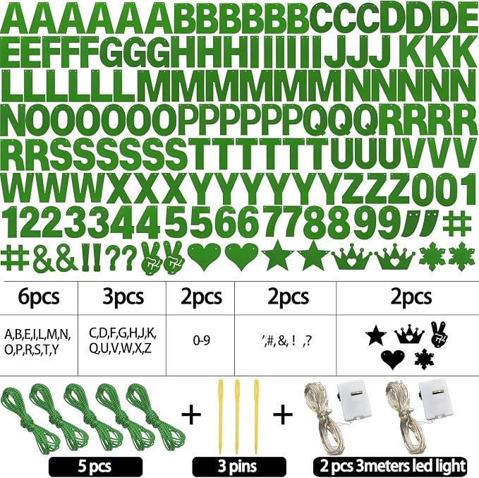 167Pcs DIY Glitter Customizable Banner Kit Custom Banner DIY Happy Birthday - Image 3