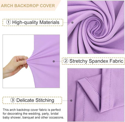 FANPROMS Wedding Arch Cover Set of 3 Lavender Arch Spandex Covers Baby Shower - Image 3