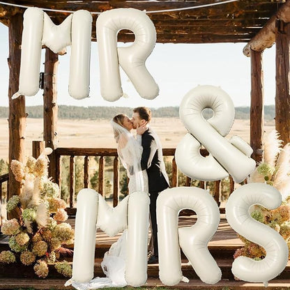 40 Inch Beige MR & MRS Balloons - Image 5