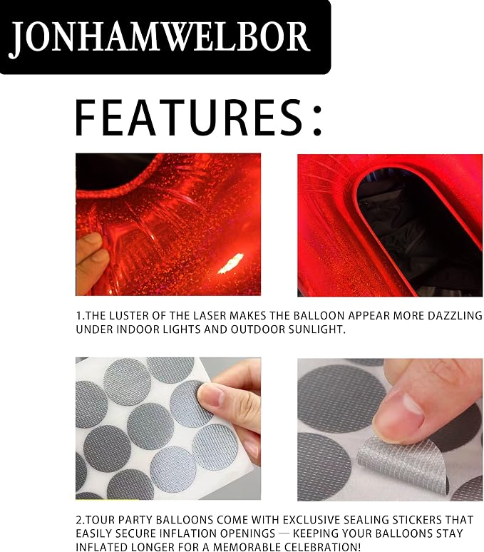 Jonhamwelbor 40 Inch Laser Red Number 16 Balloon Foil Mylar Giant Balloon - Image 4